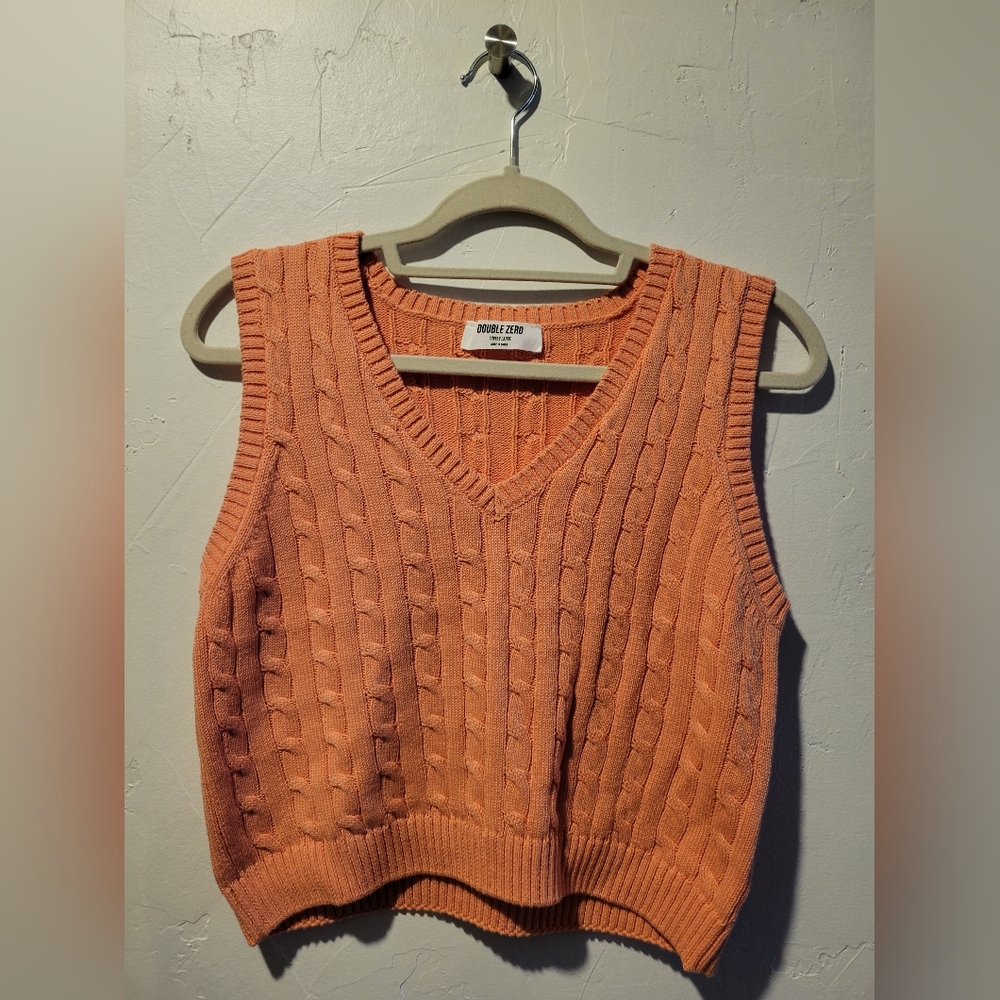 Double Zero Vibrant Orange Knit Vest